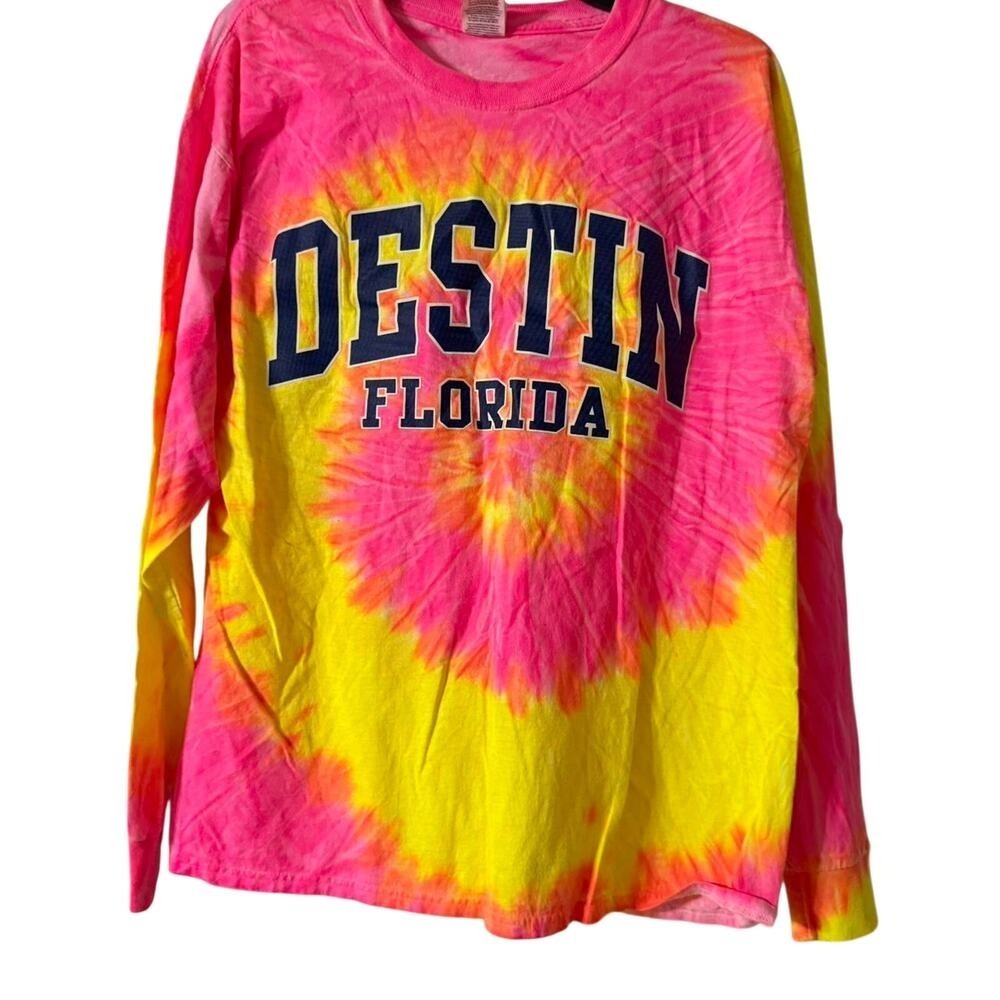 Fruit of‎ the Loom Destin Florida Tie-Dye Tshirt Size Large